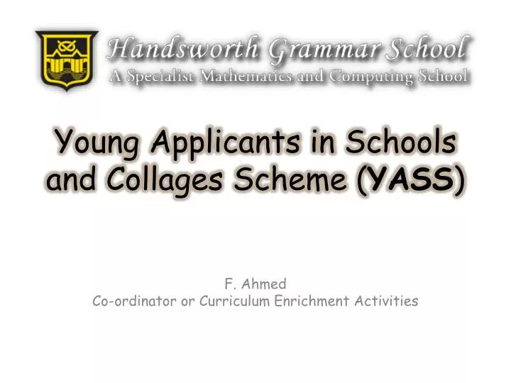 young applicants in schools and collages scheme yass