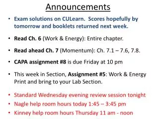 Exam solutions on CULearn . Scores hopefully by tomorrow and booklets returned next week.