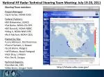 National HF Radar Technical Steering Team Meeting: July 19-20, 2011 - slide 1