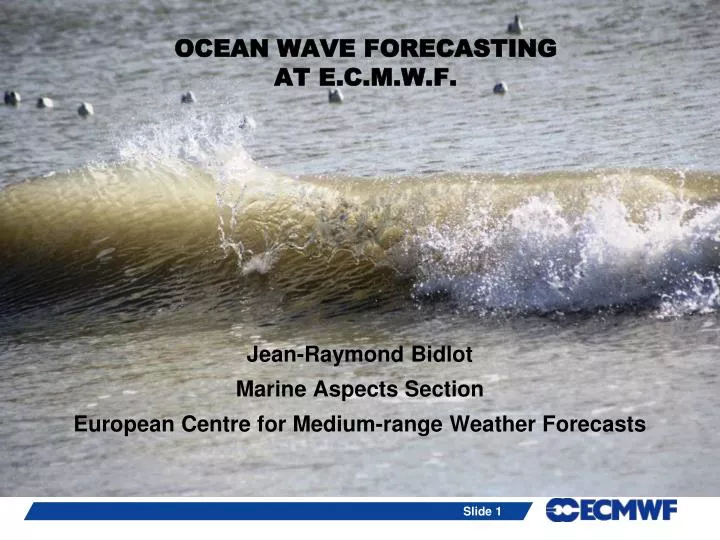 ocean wave forecasting at e c m w f