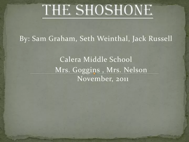 the shoshone