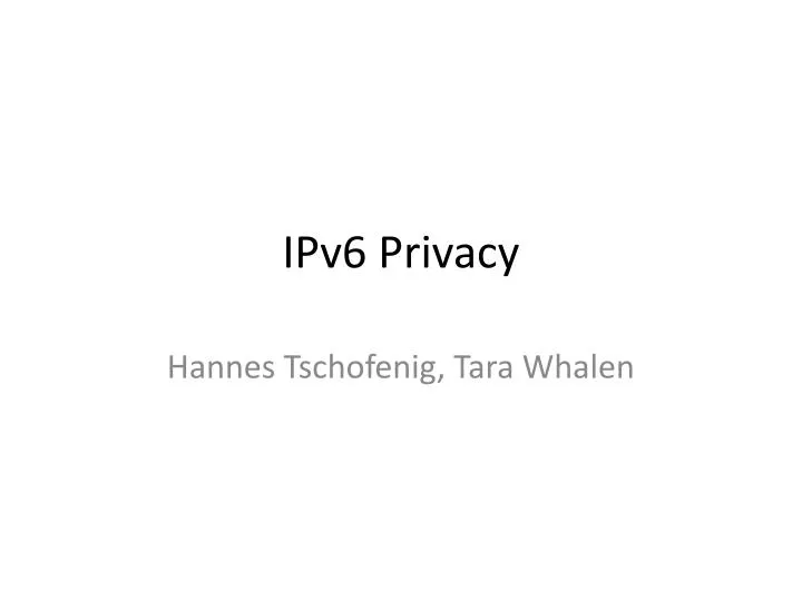 ipv6 p rivacy