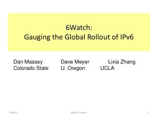 6Watch: Gauging the Global Rollout of IPv6
