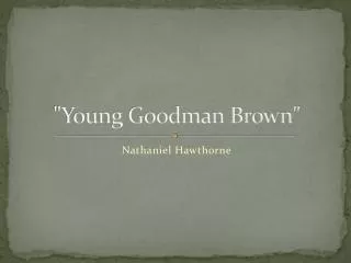 &quot;Young Goodman Brown&quot;