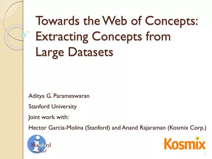 towards the web of concepts extracting concepts from large datasets
