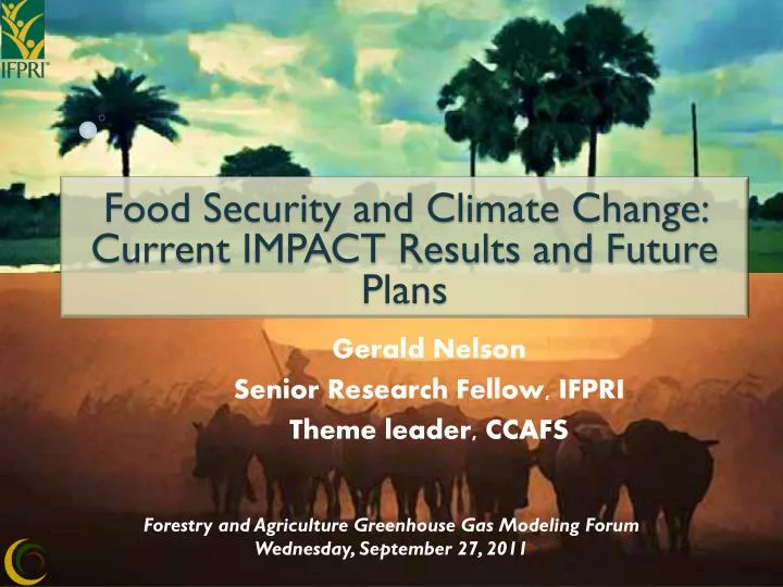 gerald nelson senior research fellow ifpri theme leader ccafs