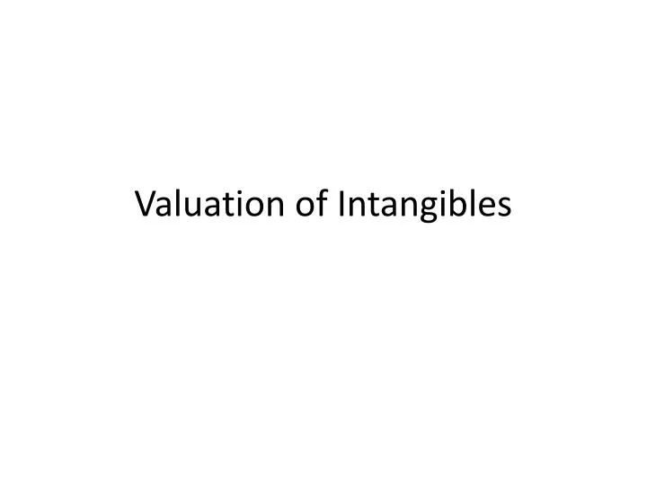 valuation of intangibles