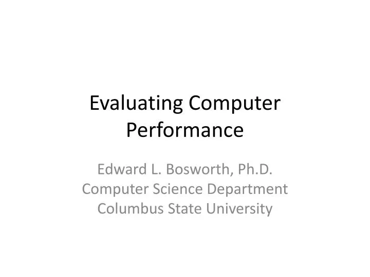 evaluating computer performance