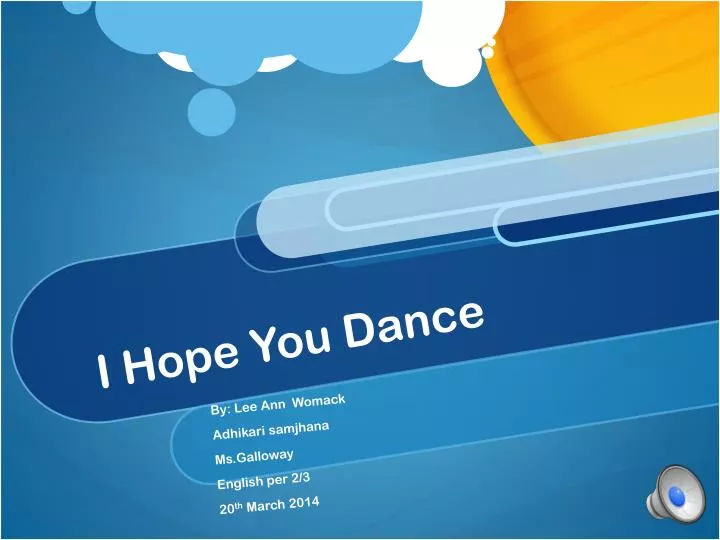 i hope you dance