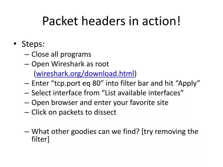 packet headers in action