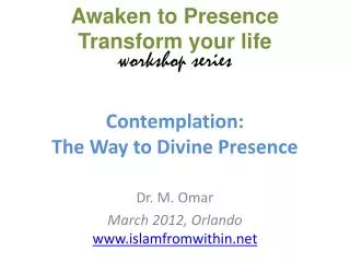 Contemplation: The Way to Divine Presence
