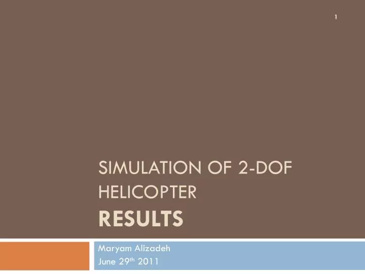 simulation of 2 dof helicopter results