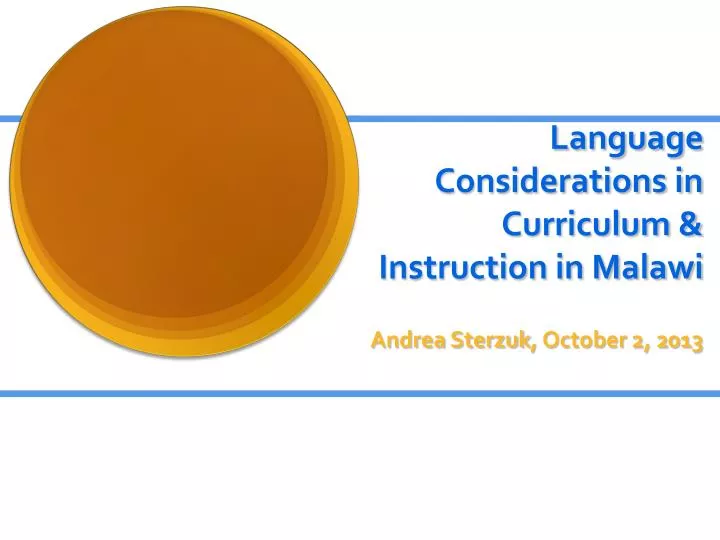 language considerations in curriculum instruction in malawi