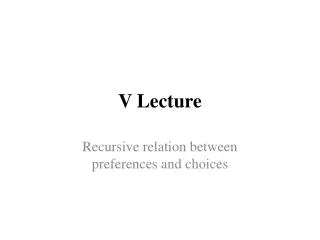 V Lecture