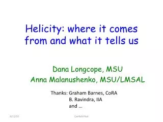 Helicity : where it comes from and what it tells us