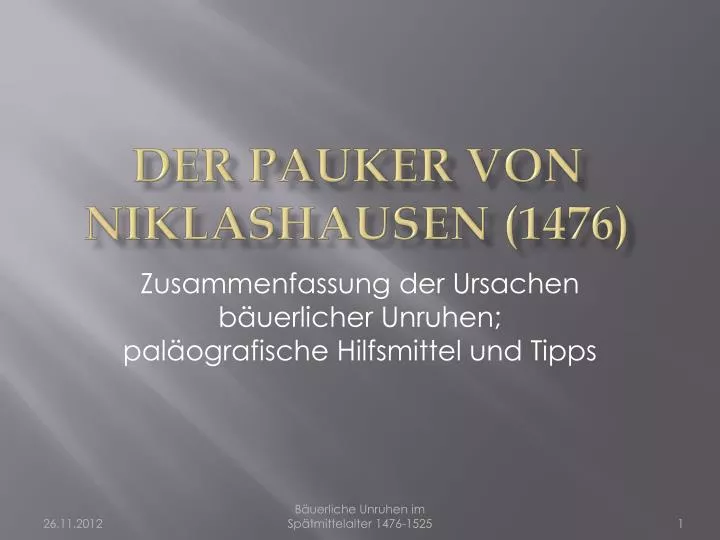 der pauker von niklashausen 1476
