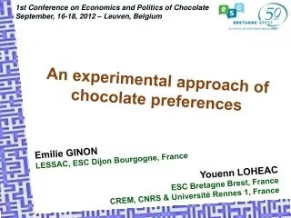 An experimental approach of chocolate preferences