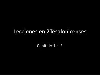 Lecciones en 2Tesalonicenses