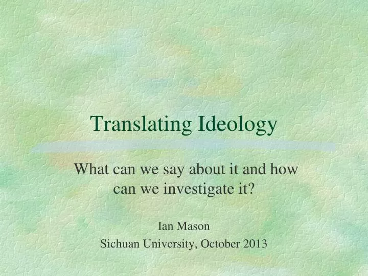 translating ideology