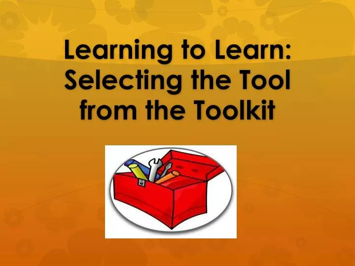 learning to learn selecting the tool from the toolkit
