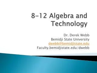 8-12 Algebra and Technology