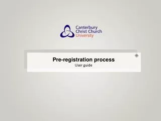 Pre-registration process User guide