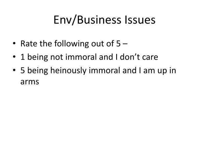 env business issues