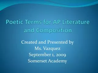 poetic terms for ap literature and composition