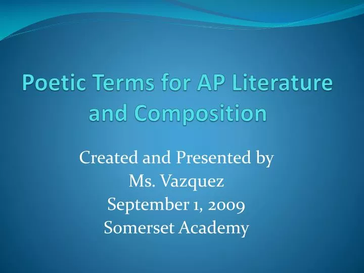 poetic terms for ap literature and composition