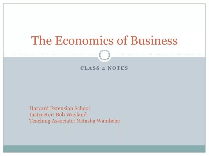 the economics of business