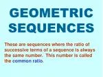 GEOMETRIC SEQUENCES - slide 1