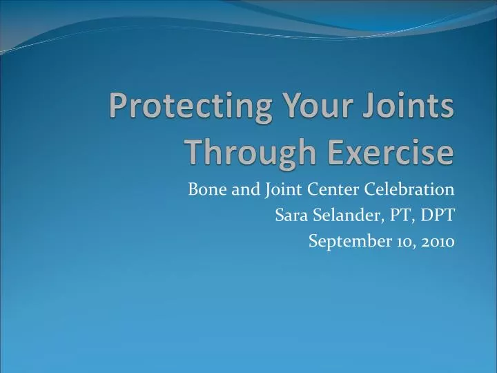 protecting your joints through exercise