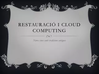 restauraci i cloud computing
