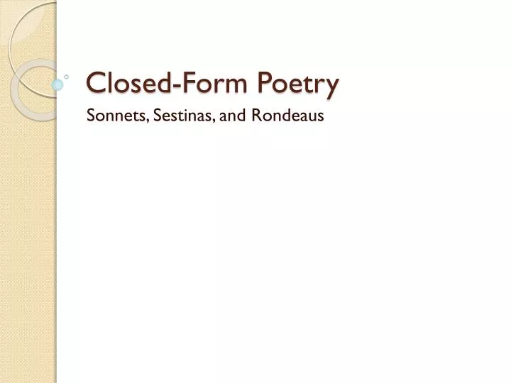 closed form poetry