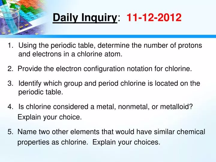 daily inquiry 11 12 2012