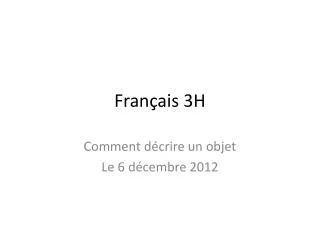 fran ais 3h