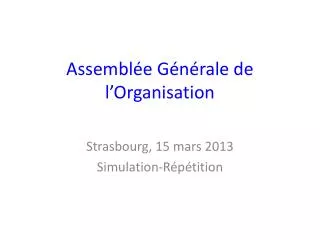 assembl e g n rale de l organisation