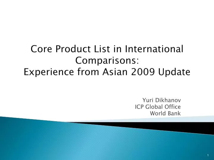 core product list in international comparisons experience from asian 2009 update