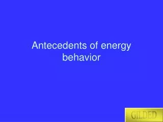 Antecedents of energy behavior