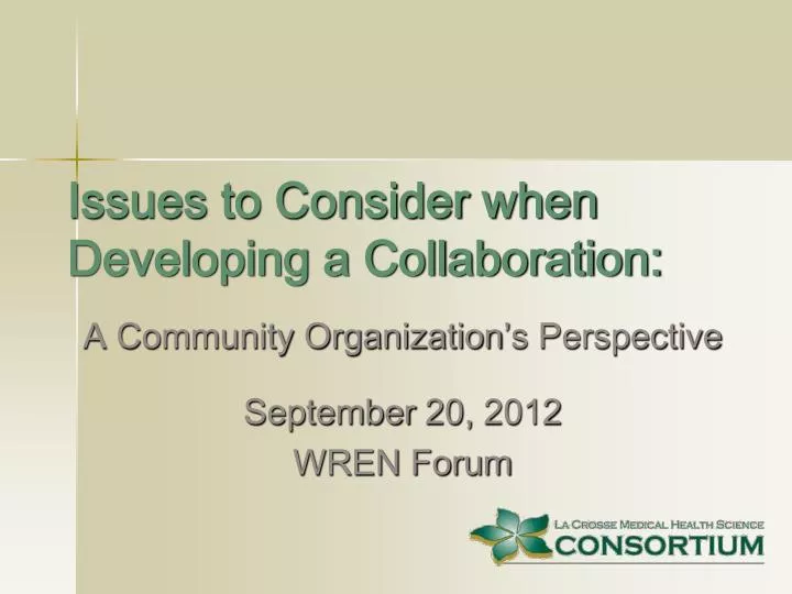 issues to consider when developing a collaboration