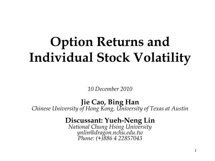 option returns and individual stock volatility