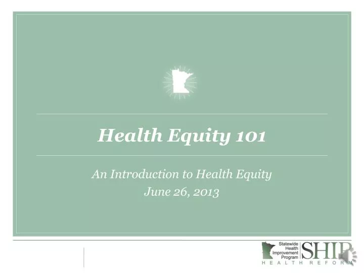 health equity 101