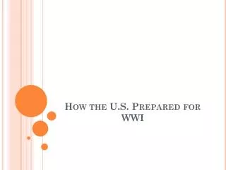 How the U.S. Prepared for WWI