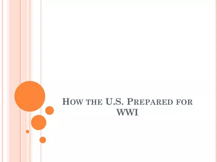 how the u s prepared for wwi