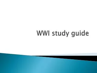 WWI study guide