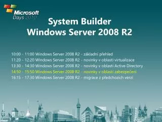 system builder windows server 2008 r2
