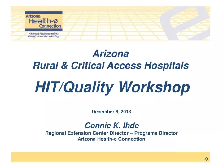 arizona rural critical access hospitals hit quality workshop
