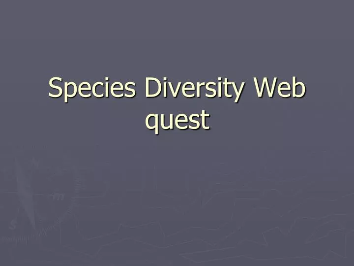 species diversity web quest