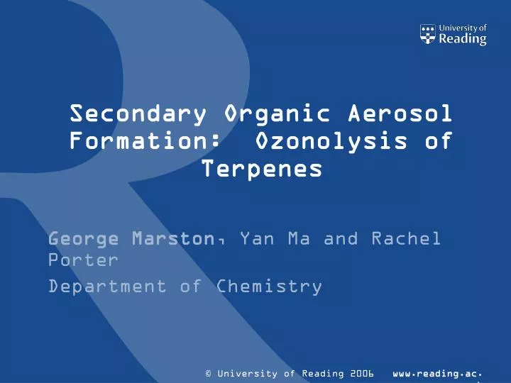 secondary organic aerosol formation ozonolysis of terpenes