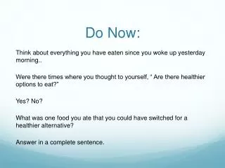 do now